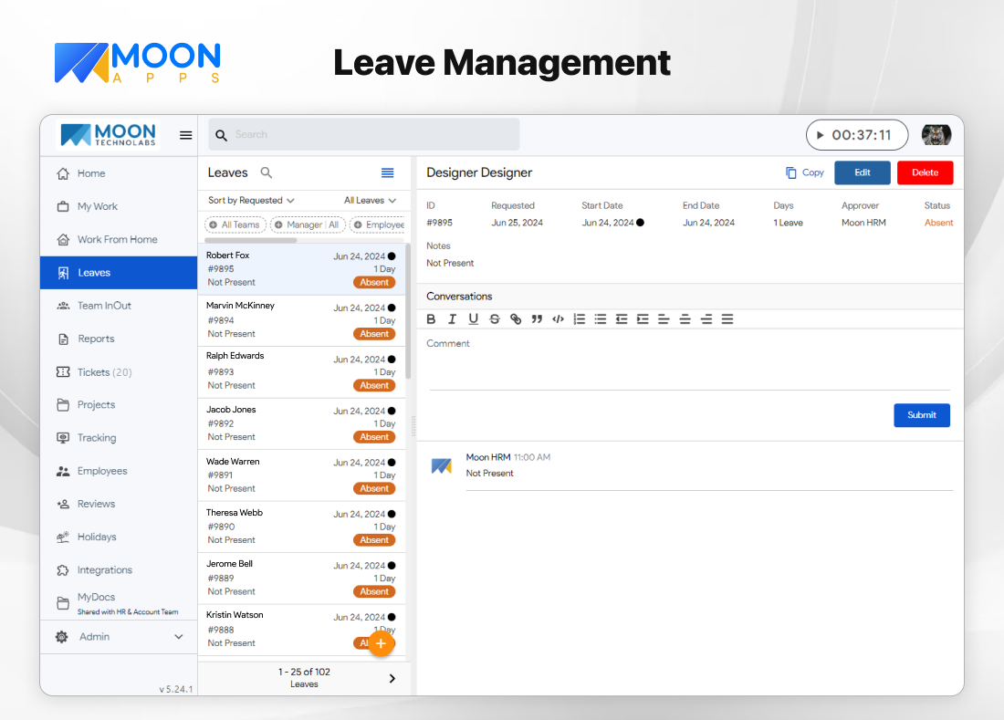 Leave Management - Moon HRM